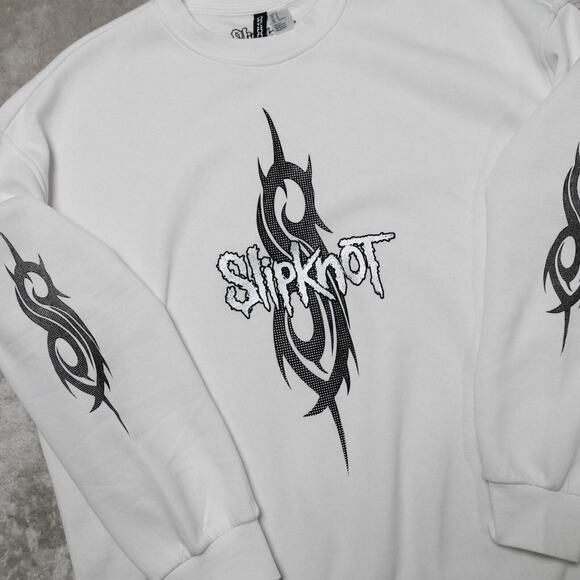 H&M Slipknot White Graphic Print Sweatshirt Womens Size M - Picture 2 of 12